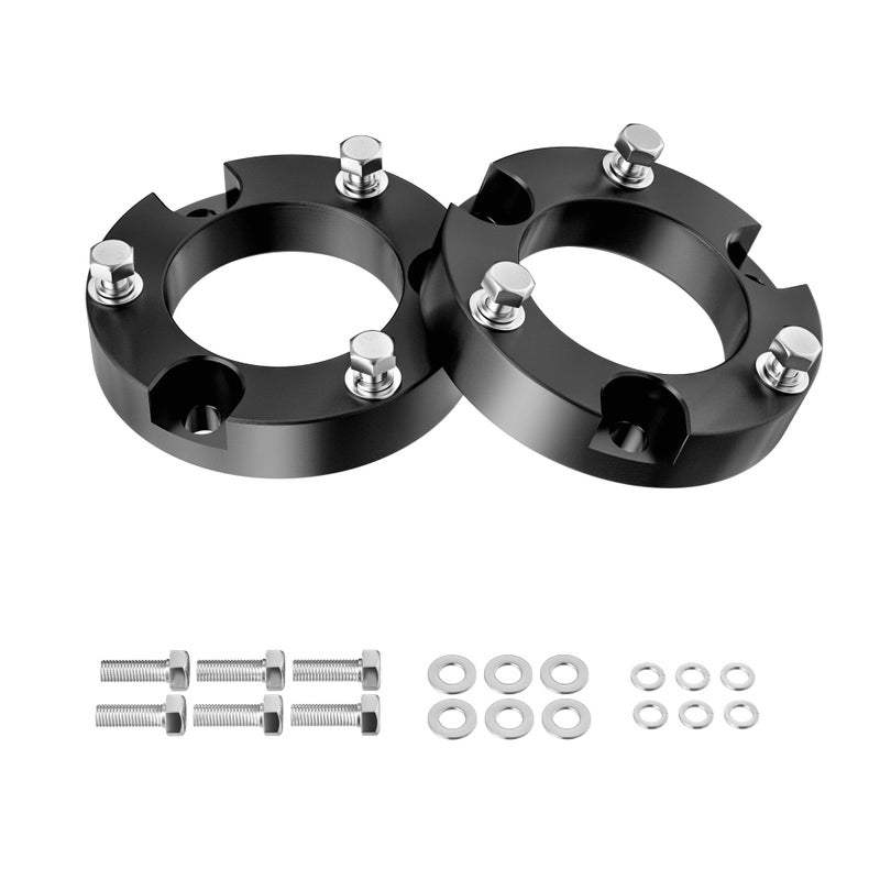 Richeer 2 inch Leveling Kit Compatible with 2005-2023 Tacoma 2WD/4WD, Leveling Lift Kit Fit for 2003-2024 4Runner 2WD/4WD Front Strut Spacers Raise the Front of your Pickup by 2" - Image 1